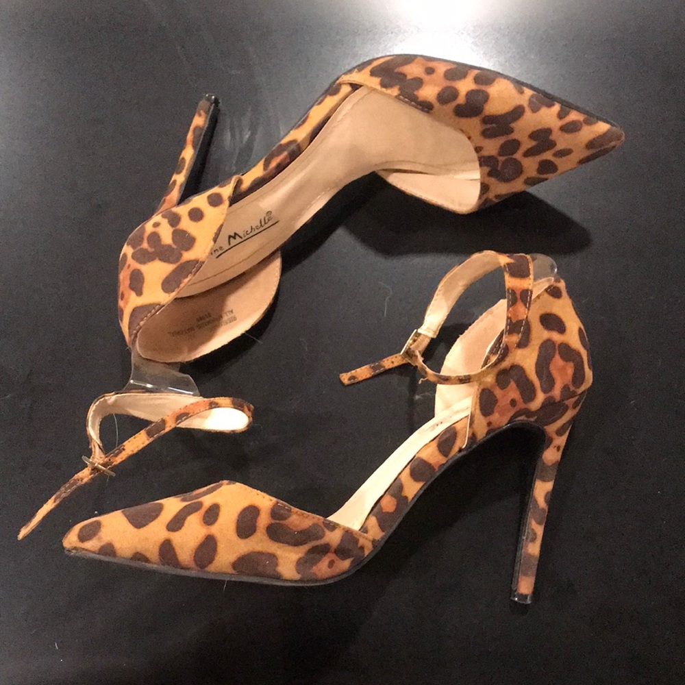 Leopard Print Stilletos with ankle strap